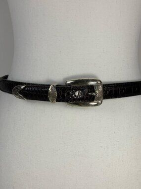 Brighton Dark Brown Leather Belt - Stylish & Durable, Size S (25.5-29.5)